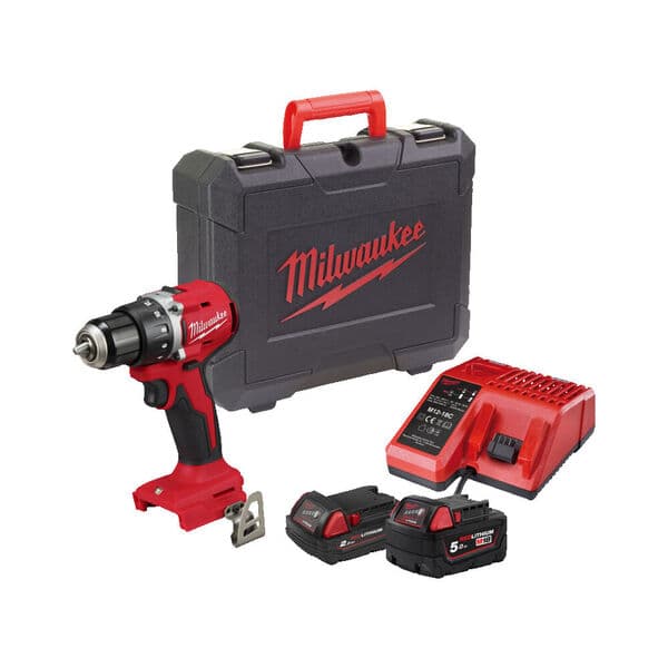 Milwaukee drill M18 BLDDRC-522C m/2 batterier
