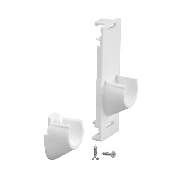 Holder for garderobestang stativ/vegg hvit