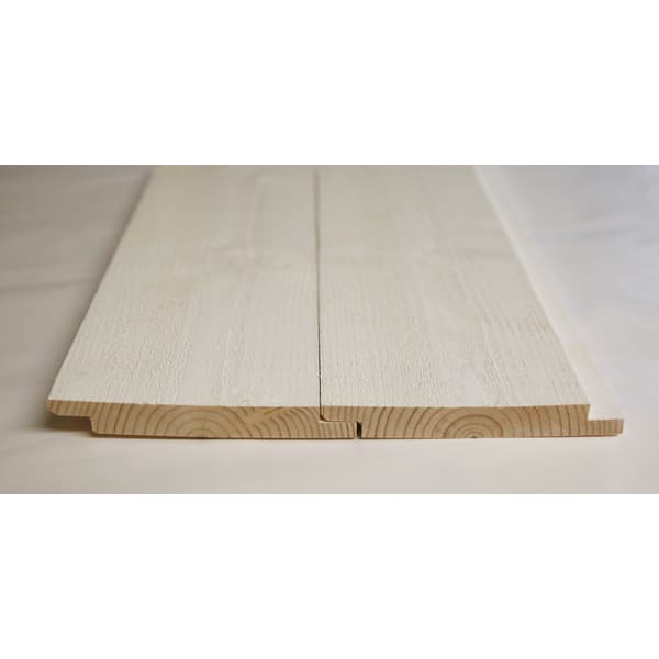 Dobbelfals tett gran 19x123 hvitgrunnet
