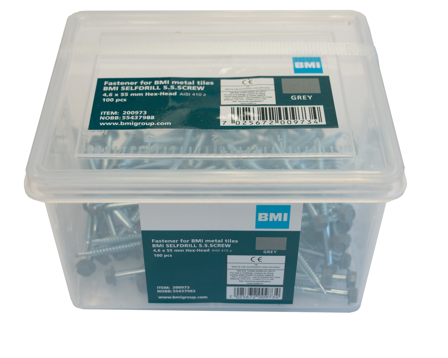 Aerodek Skruer Lange 4,6X55Mm Grå 100Stk - Bmi Group