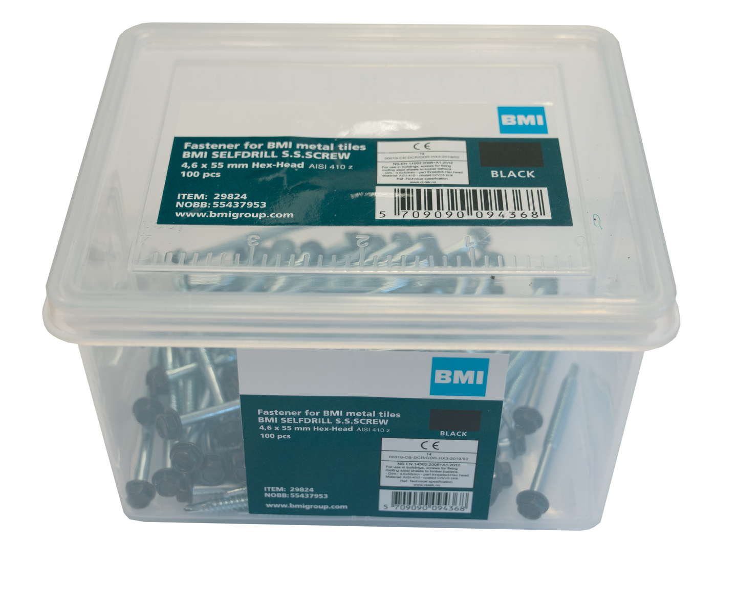 Aerodek Skruer Lange 4,6X55Mm Sort 100Stk - Bmi Group