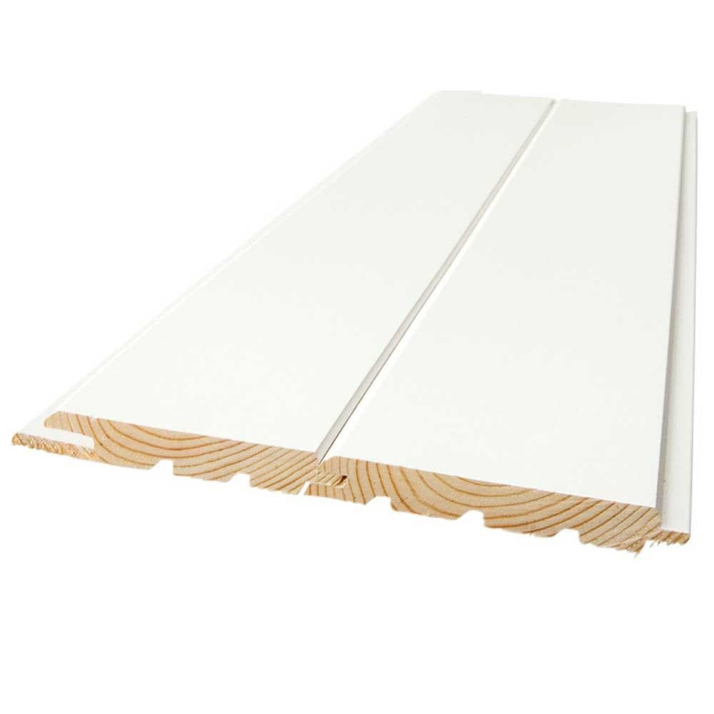BJERTNÆS 13X120 FASPANEL FURU 4,8M MALT HVIT KVISTFRI
