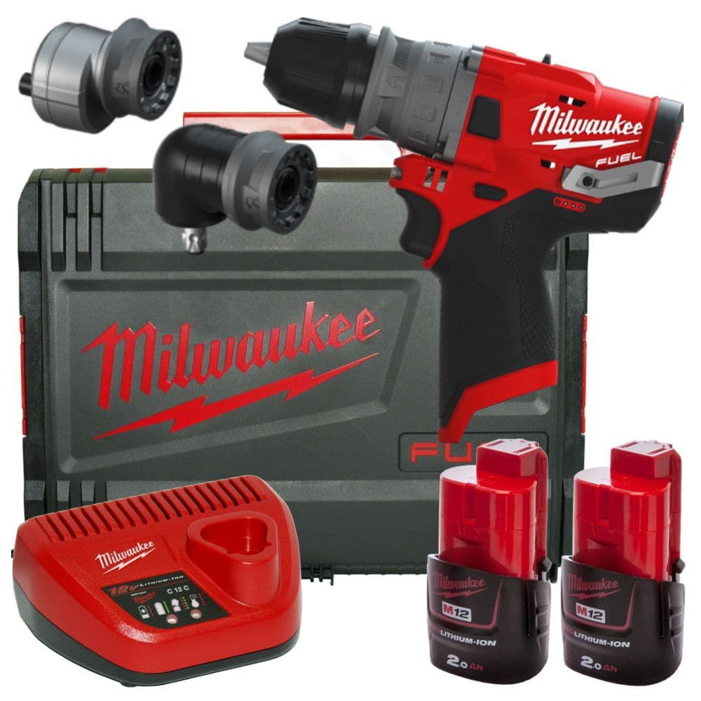 Milwaukee slagdrill M12 FPDXKIT-202X m/2 batterier